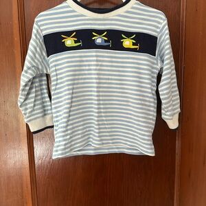 Florence Eiseman Blue and White Striped Kids Shirt